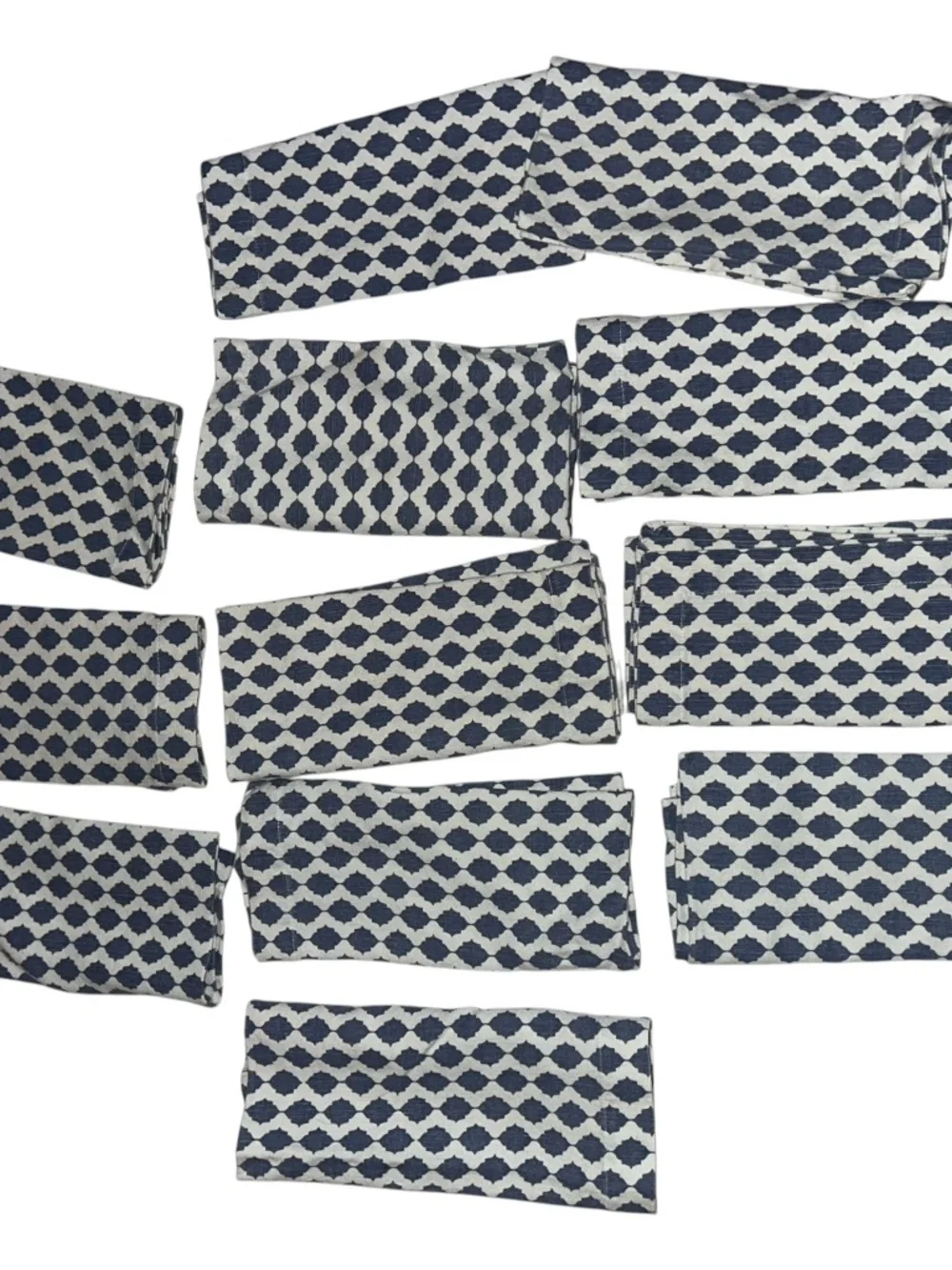 Pehr Chambray Blue Indian block print set 12 cotton napkins